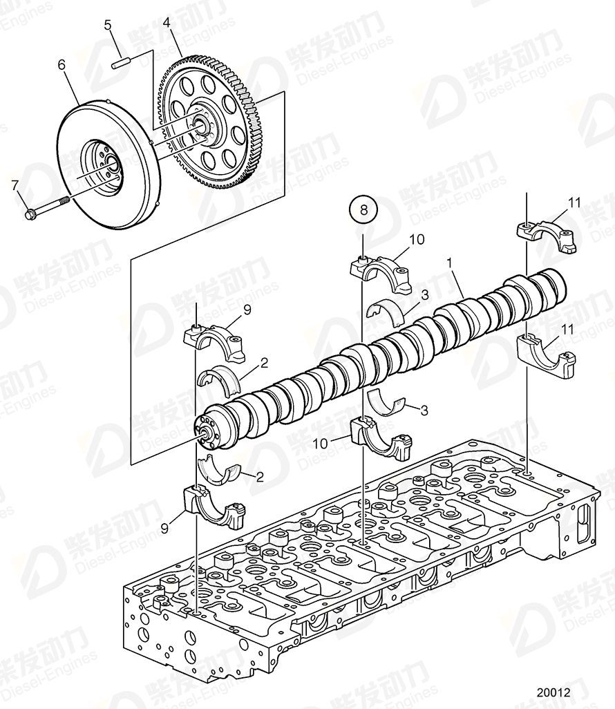 volvo penta Gear, camshaft gear 20891469 Drawing volvo penta Gear, camshaft gear 20891469 Drawing